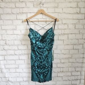 B.SMART Emerald Green Ornate Sequin Dress, 9